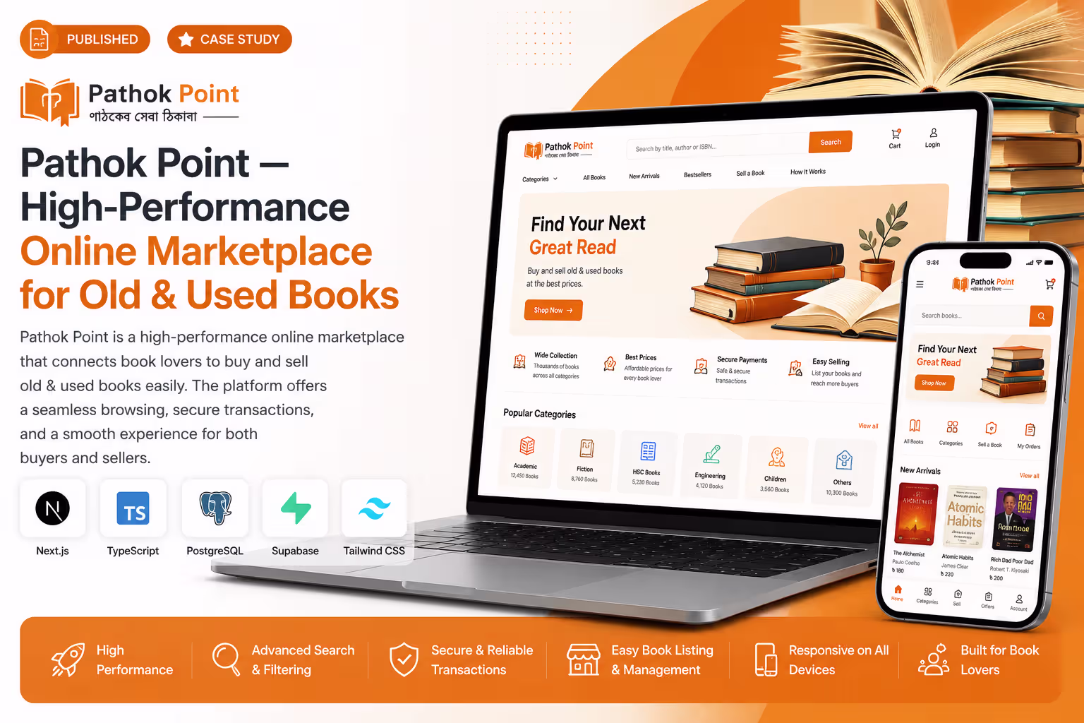 Pathok Point — Online Marketplace for Old & Used Books case study thumbnail