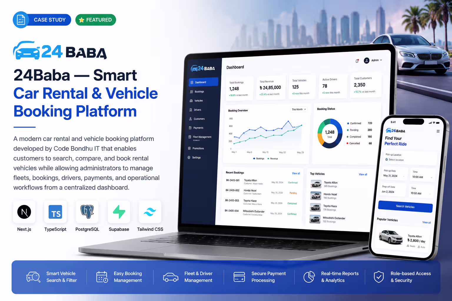 24Baba — Smart Car Rental & Vehicle Booking Platform — Case study software case study by Code Bondhu IT